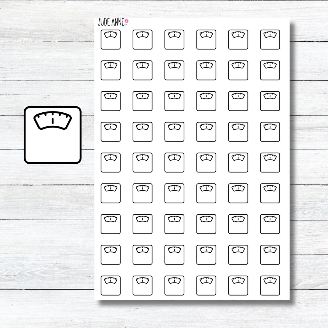 Scale Count Sticker Scale Planner Stickers | Weight Tracker Stickers | Functional Sticker ...