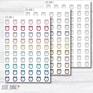 Alarm Clock Planner Sticker, Timer Planner Sticker, Cute Icon Stickers