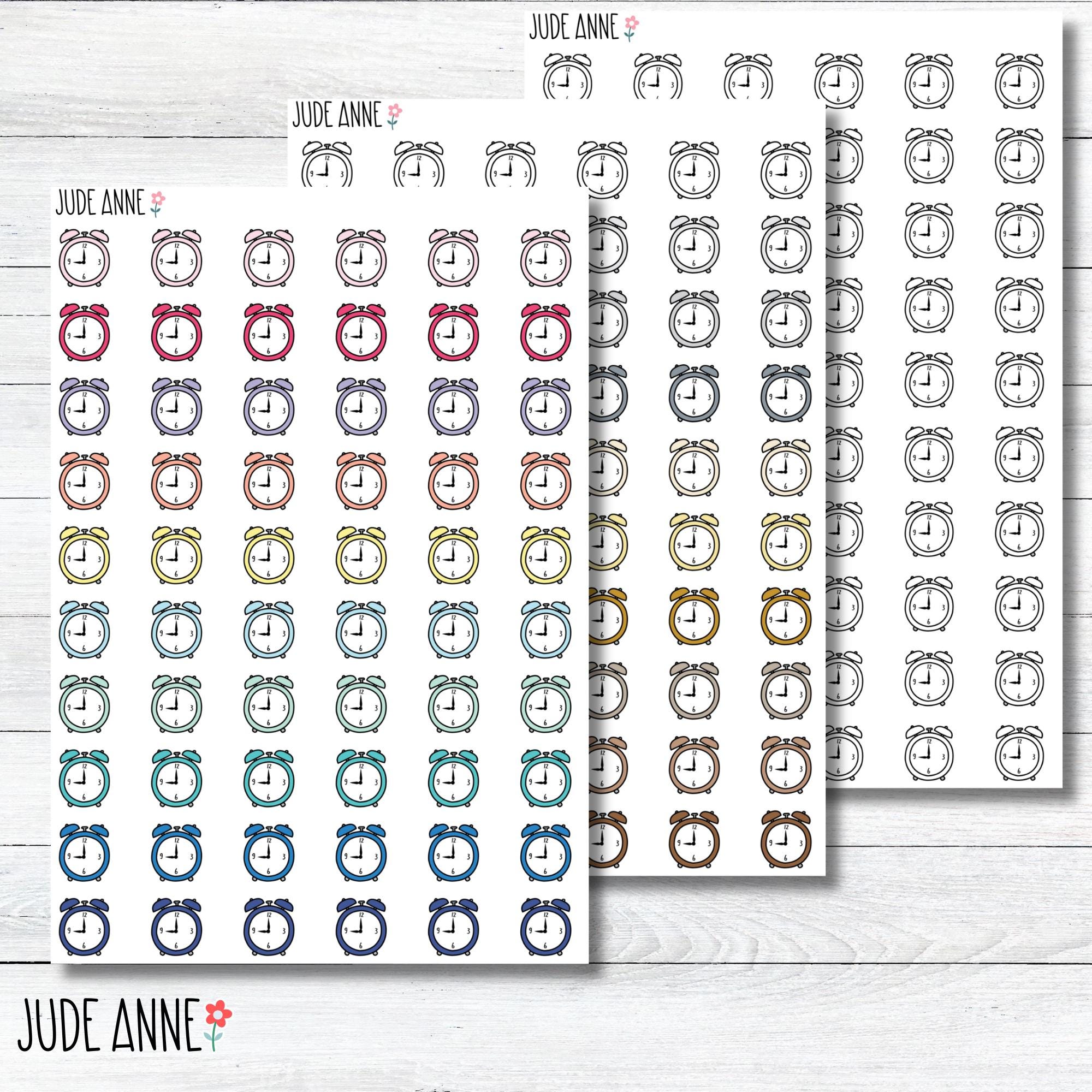 Alarm Clock Planner Sticker, Timer Planner Sticker, Cute Icon Stickers ...