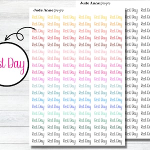 Rest Day Script Planner Stickers, Script Planner Stickers, Script Stickers, Cute Planning Stickers, Bujo Stickers