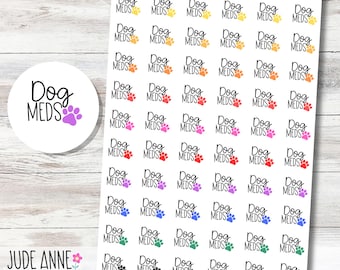 Pegatinas recordatorias de medicamentos para perros, pegatinas para la hora del baño, hojas de pegatinas recordatorias para perros, pegatinas de planificación