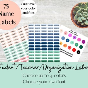 Waterproof Name Labels – Girls and Kids Icon Designs. 52 Custom Labels for  School, Daycare and Camp. Personalized Labels, Dishwasher and Microwave