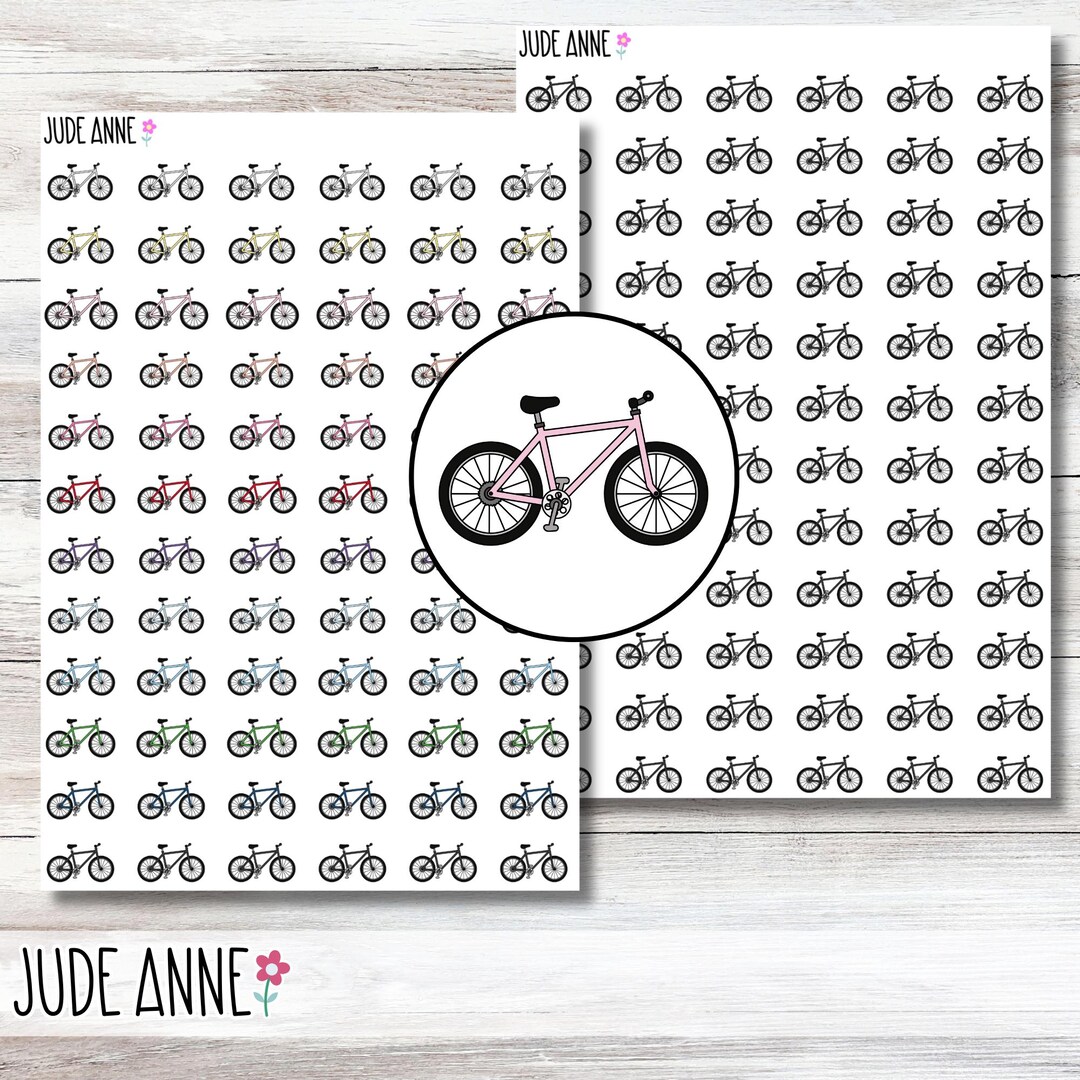 Bicycle Planner Stickers, Cute Bike Stickers, Icon Cell Phone Stickers ...