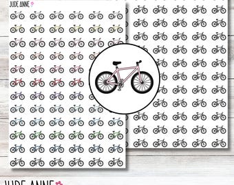 Bicycle Planner Stickers, Cute Bike Stickers, Icon Cell Phone Stickers, Sticker Sheet for Planning, Bullet Journaling Stickers