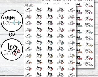 Leg Day or Arm Day Planner Stickers | Workout Planner Stickers | Functional Stickers | Workout Reminder & Tracker