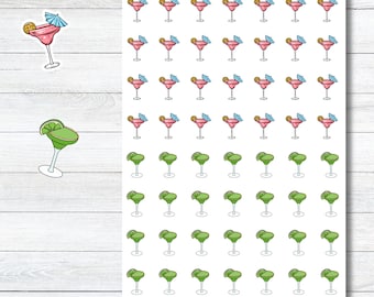 Margarita Stickers, Drink Planner Stickers, Functional Stickers, Bullet Journal Sticker