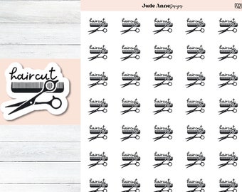 Haircut Icon Planner Stickers, Hair Planning Stickers, Cute Planner Stickers, Calendar Sticker Sheet, Bujo Stickers