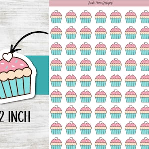 Planner Stickers, Birthday Trackers, Birthday Cake Icon 1/2&quot;, Party Planning, Birthday Reminder Icons for Planners, Cake for Bujo