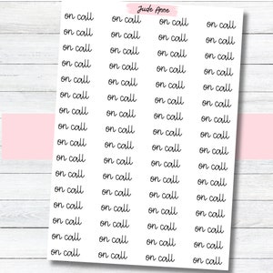 On Call Script Stickers, On Call planner stickers, Script for Planner, Bujo