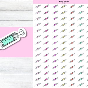 Syringe Planner Stickers | Mini Shot Reminders | Botox Planner Stickers | Cute Planner Stickers