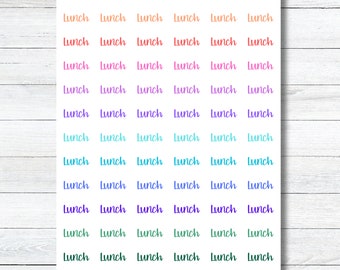 Lunch Script Planner Stickers, Lunch Planner Sheet, Meal Planning for Planners, Bujo, or Calendars