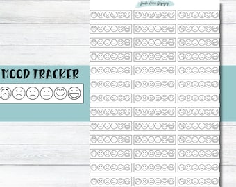 Planner Stickers, Mood Tracker Stickers, Bujo Stickers, Planner Stickers, Mental Health Trackers, Depression, Sadness