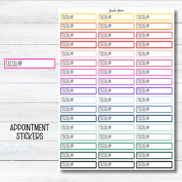 Facial Appointment Planner Stickers, Planner Stickers, Functional Stickers, Appointment Label, Labels for Calendars