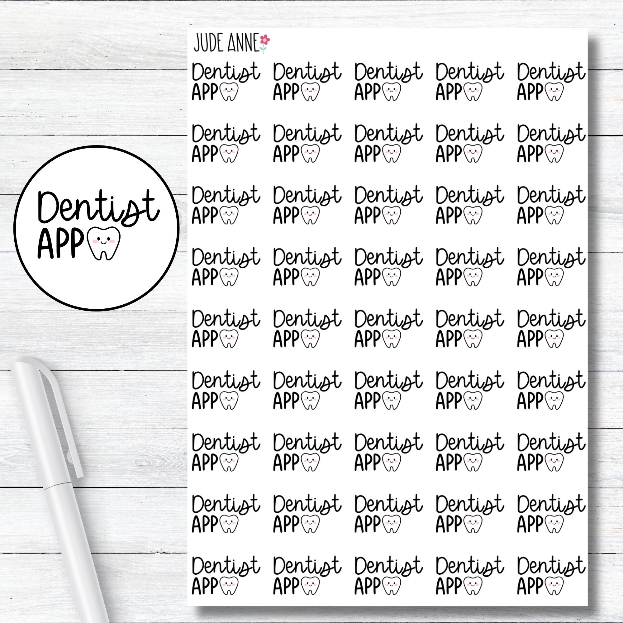 Dentist Appointment Planner Stickers | Tooth Icon Stickers for Planners ...