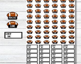Football Planner Stickers, Functional Stickers, Sports Stickers for Planner, Planning for Kids Sports, Football Calendar Stickers, Game Time