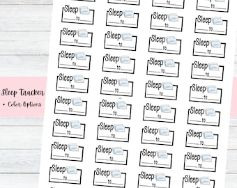 Sleep Tracker Stickers, Hours Slept Planner Stickers, Bujo Stickers