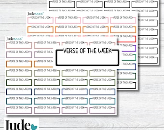 Verse of the Week Planner Stickers | Bible Study Stickers | Scripture Planner Stickers | Christian Faith Planner Stickers