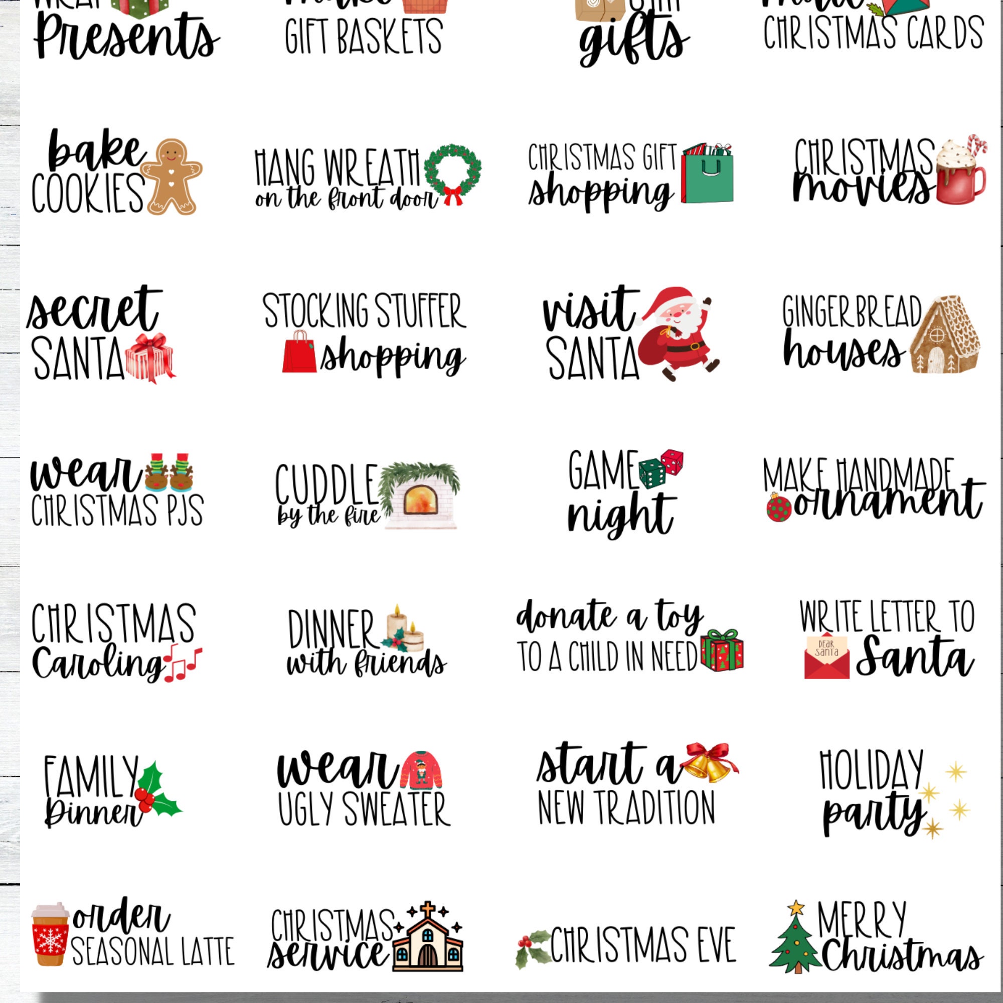 Christmas Planner Stickers, Holiday Event Stickers, December Planner ...