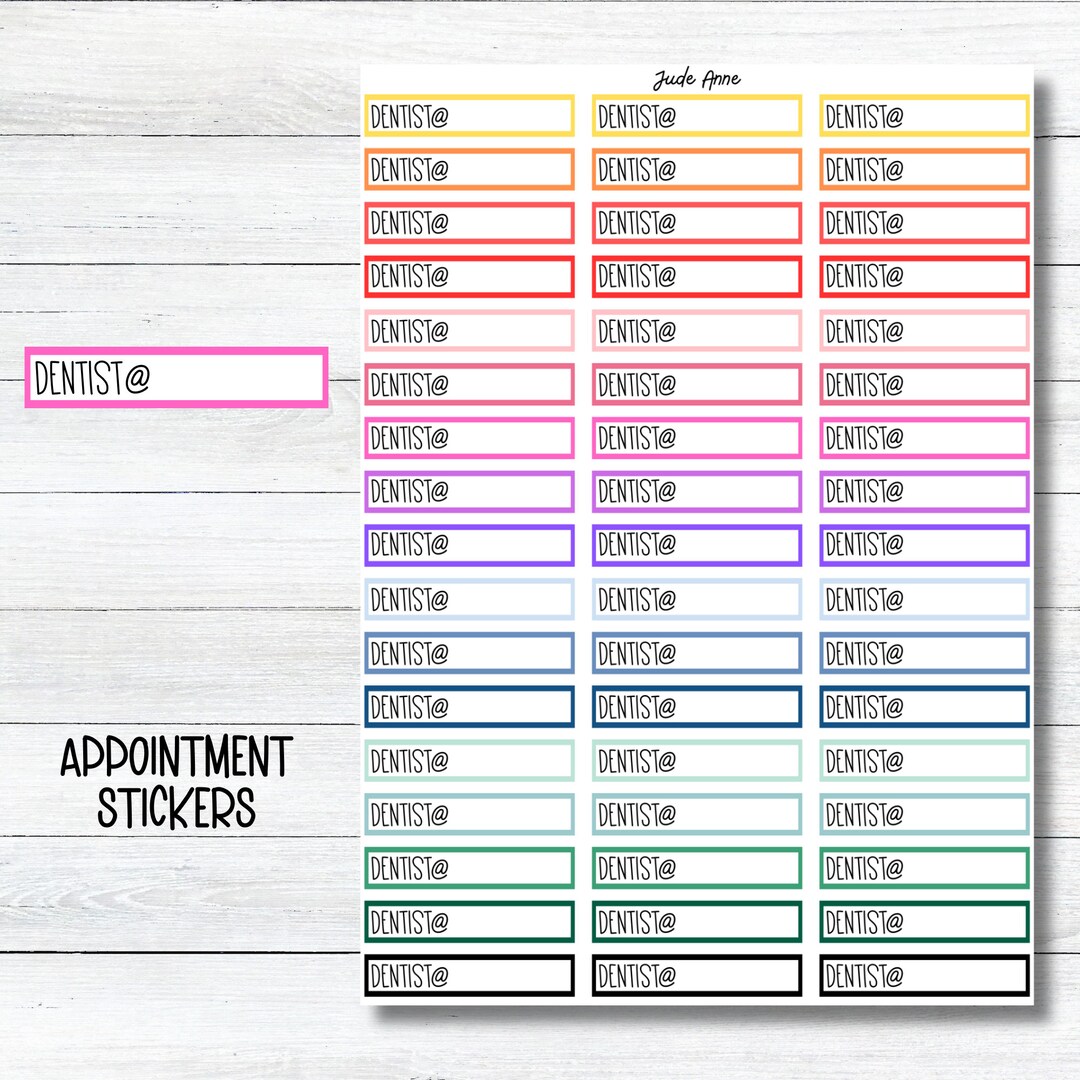 Dentist Appointment Planner Stickers, Planner Stickers, Functional ...