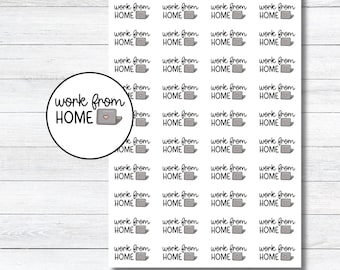 Work from home stickers, Work at home stickers, Bujo Sticker Sheet, Stickers for Planners