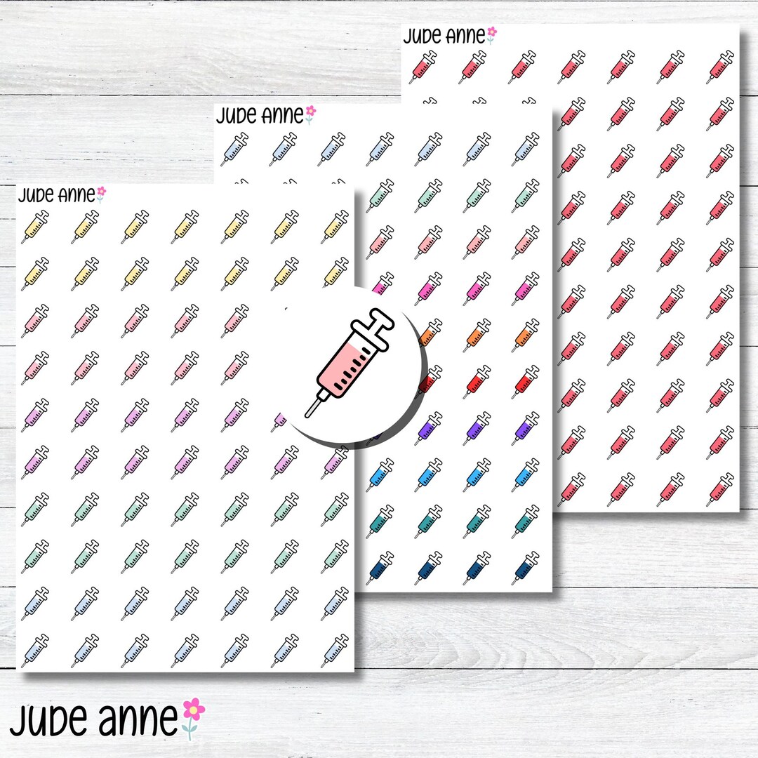 Hand Injection Sticker Injection Day Planner Stickers | Shot Day Stickers | Medication Tracker ...
