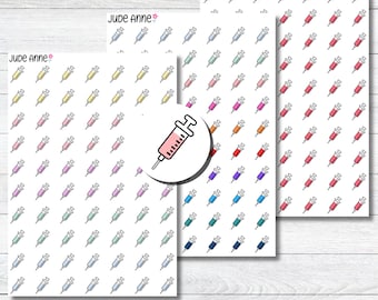 Injection Day Planner Stickers | Shot Day Stickers | Medication Tracker Stickers | Syringe Stickers | Health Planner | Injection Tracker