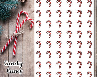 Candy Cane Planner Stickers | Christmas Decoration Stickers | Cute Planner Stickers | Holiday Stickers