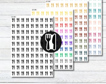 Fork & Knife Meal Planner Stickers, Meal Planning Icons