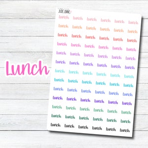 Lunch Planner Stickers, Lunch Script Stickers, Meal Planning for Planners, Bujo, or Calendars