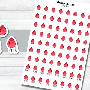 Period Tracker Stickers | Blood Drop Planner Sticker | Period Tracker for Calendar | Functional Stickers for Women | Cute Planner Stickers