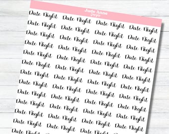 Date Night Planner Stickers, Functional Text Stickers, Cute Planner Stickers, Bujo Stickers