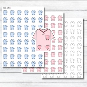 Scrubs Medical Planner Stickers, Nursing Planner Stickers, Medical Staff Stickers, Shift Planning for Calendars