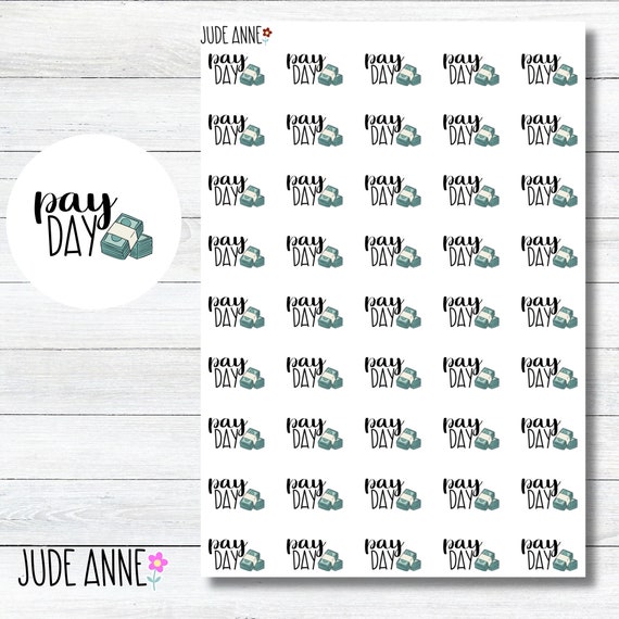 Payday Planner Stickers, Cute Planner Stickers, Money Stack for Planner, Dollar Icon for Planners, Minimalist Stickers