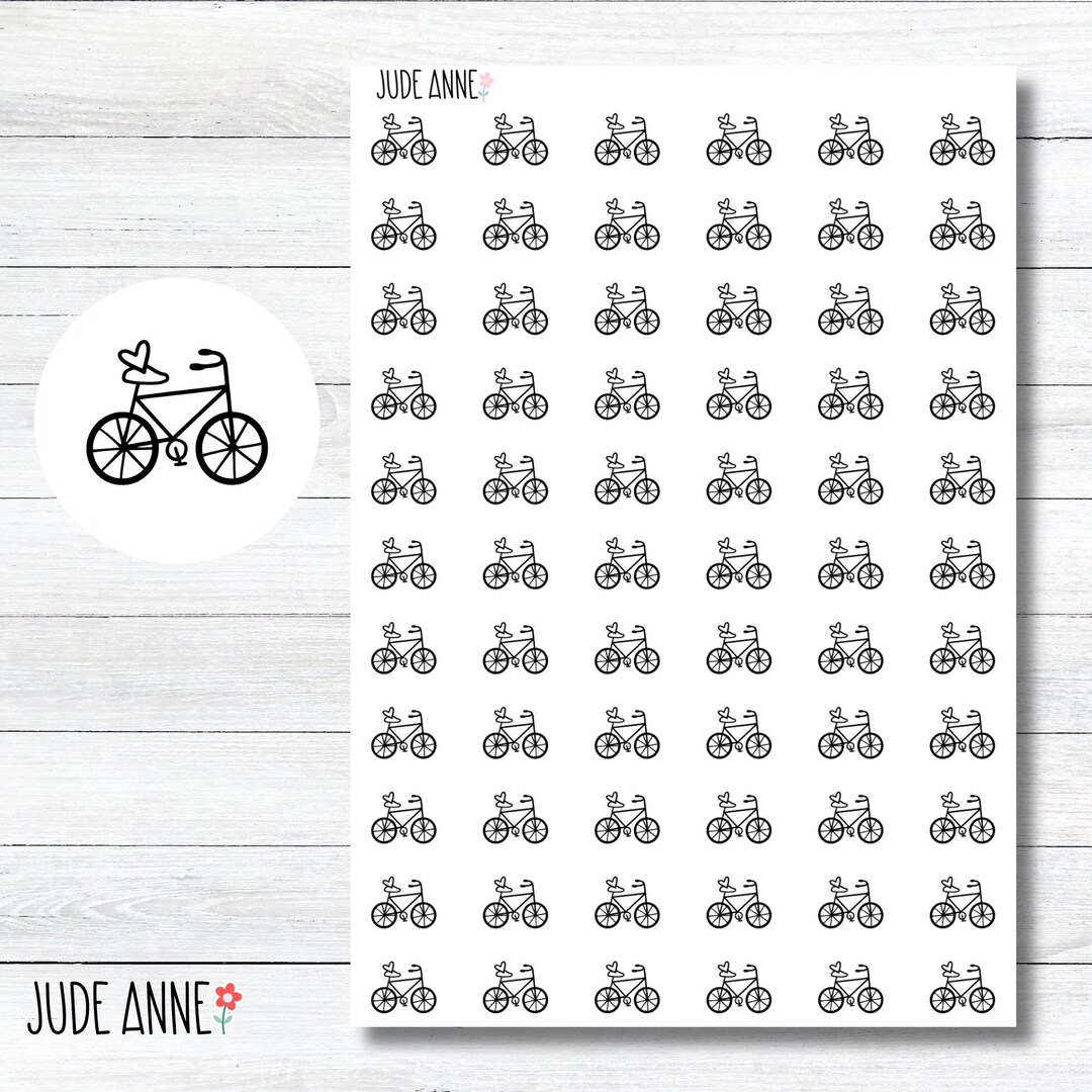 Bicycle Planner Stickers, Cute Bike Stickers, Icon Cell Phone Stickers ...
