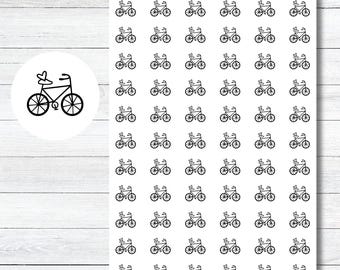 Bicycle Planner Stickers, Cute Bike Stickers, Icon Cell Phone Stickers, Sticker Sheet for Planning, Bullet Journaling Stickers