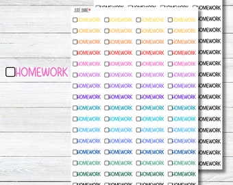 Homework Planner Stickers, Checkbox Homework Stickers, School Calendar, Sticker Sheet for Planning