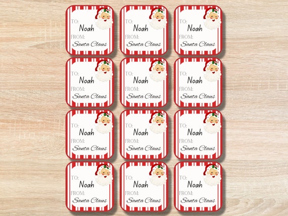 Personalized Gift Tags From Santa, Custom Gift Labels for Christmas, Present  From Santa, Kids Present From Santa, Secret Santa, Custom Name 