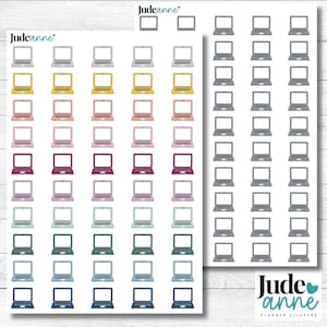 Laptop Planner Stickers | Work Stickers | Cute Planner Stickers | Computer Icon Stickers | Computer Stickers