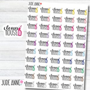 Clean House Planner Stickers | Cleaning Day Stickers | House Cleaning Planner Stickers | Chore Planner Stickers | Functional Stickers