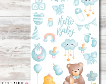 Baby Boy Planner Stickers | Baby Boy Scrap Book | Cute Diaper Icon | Baby Boy Shower Gift