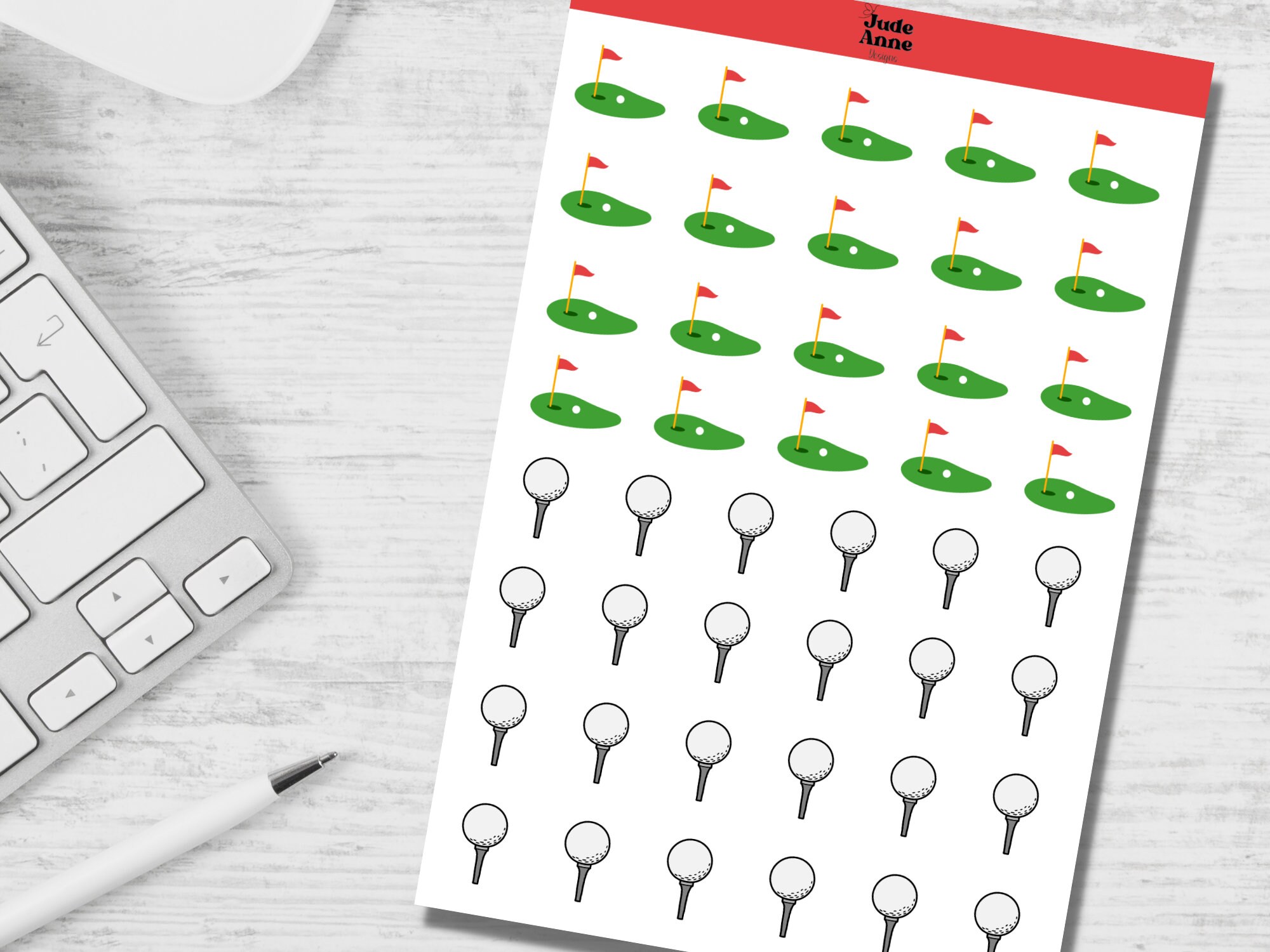 Golf Chip Sticker Golf Icon Stickers, Golf Sticker for Planners, Sports Stickers for ...
