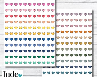 Heart Planner Stickers, Colorful Hearts, Planner Heart Stickers, .3 Inch Journal Hearts, Planner Stickers, Bullet Point Dots