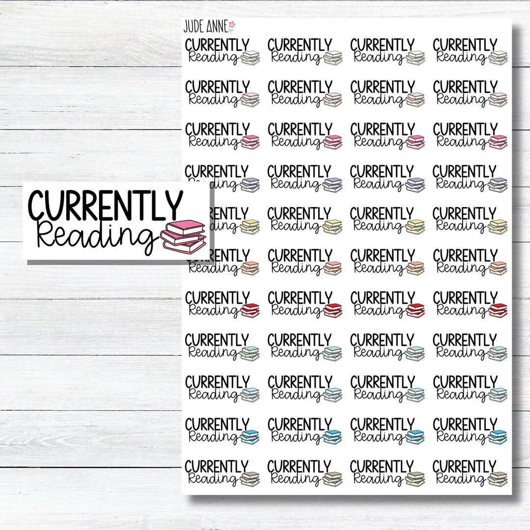 Currently Reading Planner Stickers, Reading Tracker Planner Sticker ...