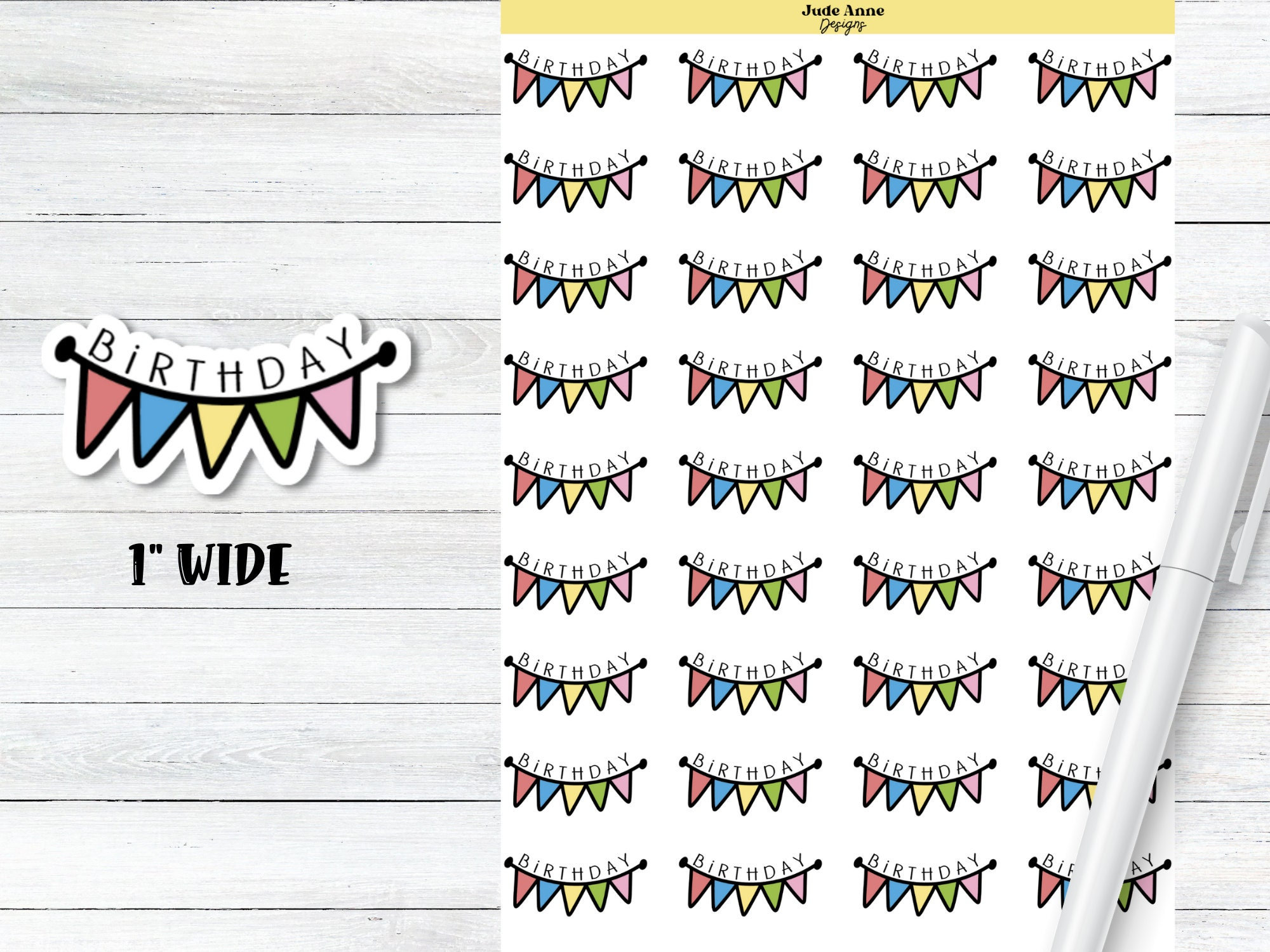 Pegatinas para planificador de cumpleaños, recordatorios de cumpleaños, pegatinas bonitas para planificador, iconos de recordatorio de cumpleaños para planificadores, recordatorios de fecha de cumpleaños