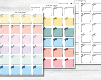 Bow Sticky Note planner stickers, Cute Deco planner stickers