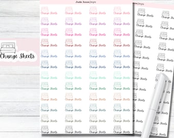 Change Sheets Sticker Sheet, Stickers for Planners, Bedding Reminder, Cleaning Stickers, Functional Sticker Sheet