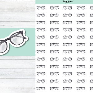 Glasses Icon Planner Stickers, Eye Glasses Planning Stickers, Cute Planner Stickers, Calendar Sticker Sheet, Bujo Stickers