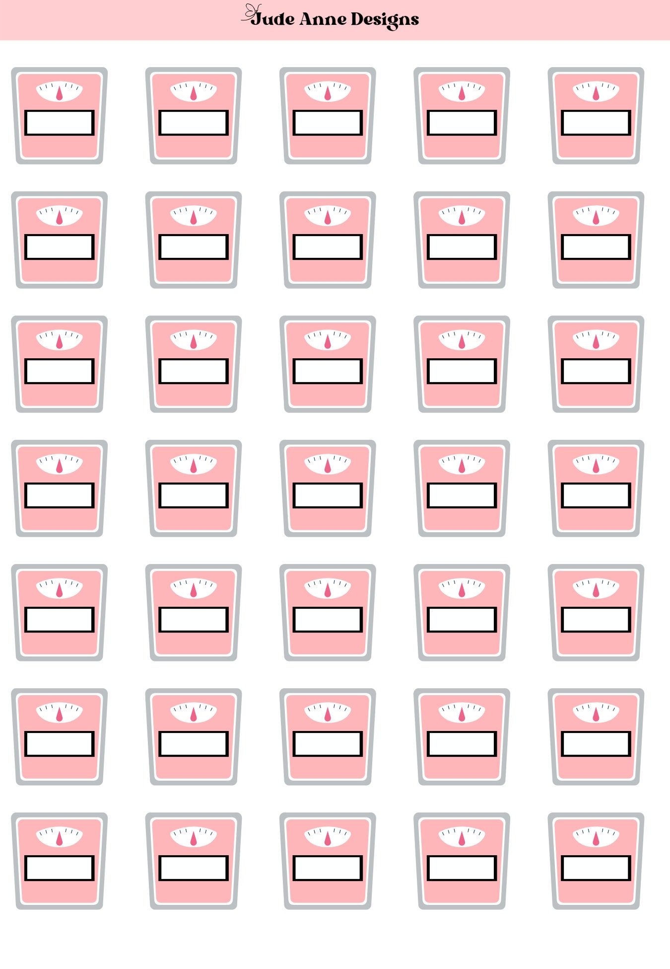 Wight Sticker Planner Stickers, Cute Weight Tracker, Write in Weight Stickers, 35 ...