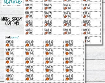 Sports Game Planner Stickers | Home vs. Time or Game at Time