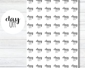 Day Off Script Stickers, Day Off planner stickers, Script for Planner, Bujo